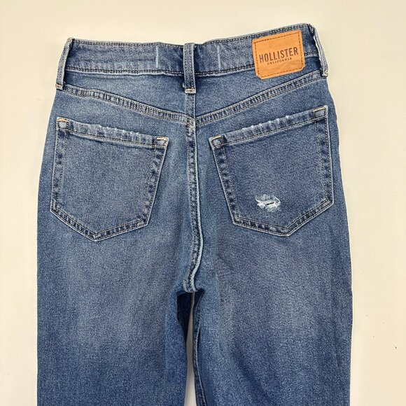 Hollister Ultra High Rise Mom Jean Distressed Women's size 1 Blue Denim Jeans - Picture 5 of 5